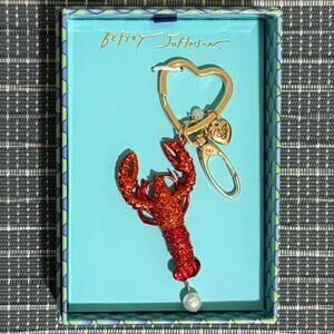 NEW | Betsey Johnson | Crystal Lobster Bag Charm / Key Chain
